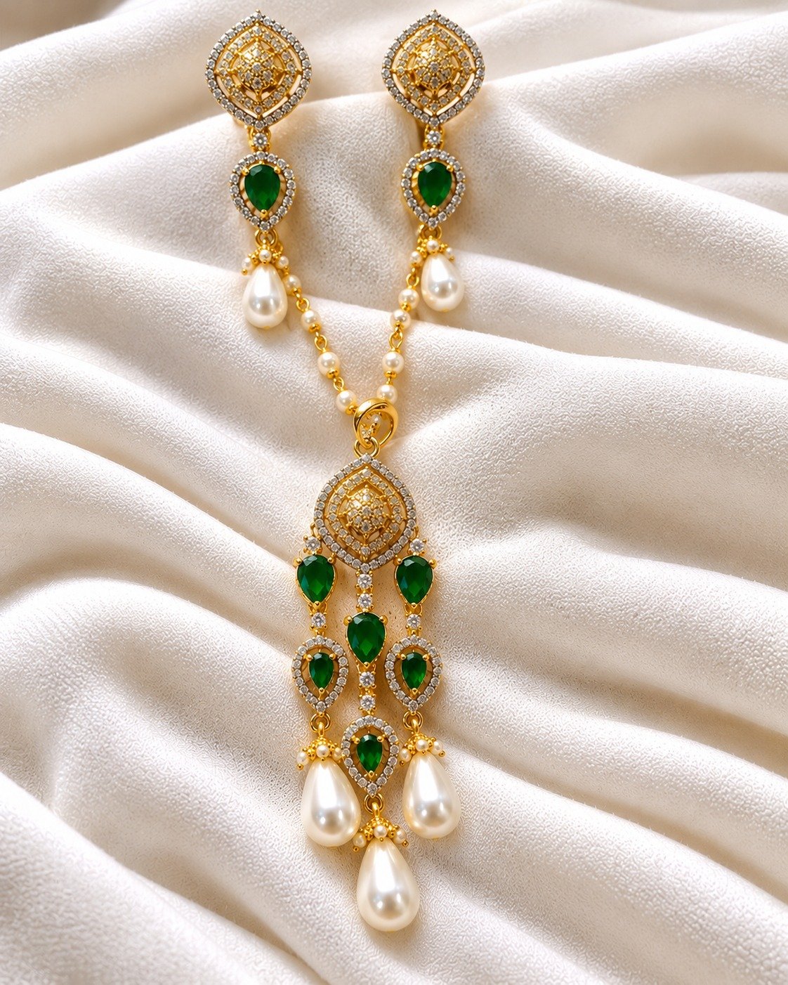 Emerald Pearl Drop Set